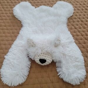 Fluffy Bear Baby Blanket XL Lovey Nursery Decor